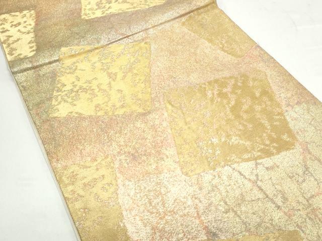 平和屋着物◎六通柄袋帯　色紙重ね文　金糸　正絹　逸品　CAAY7354th