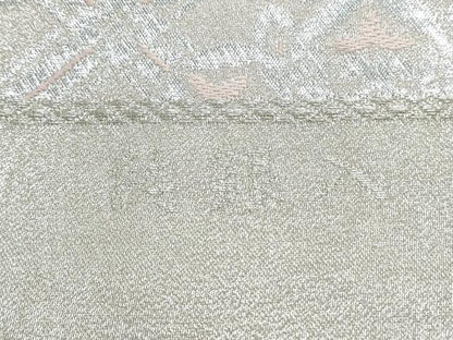 平和屋着物◎六通柄袋帯 天井花文 銀糸 正絹 逸品 CAAY7358th