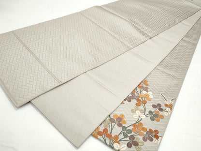 平和屋着物◎太鼓柄袋帯　唐織　花蝶文　正絹　逸品　CAAY7376th