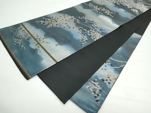 平和屋着物◎六通柄袋帯 枝葉文 金銀糸 正絹 逸品 CAAY7389th