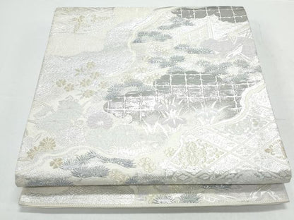 平和屋着物◎六通柄袋帯　人物風景文　金銀糸　正絹　逸品　CAAY7438th