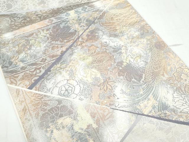 平和屋着物◎六通柄袋帯 更紗花鳥文 金銀糸 正絹 逸品 CAAY7440th