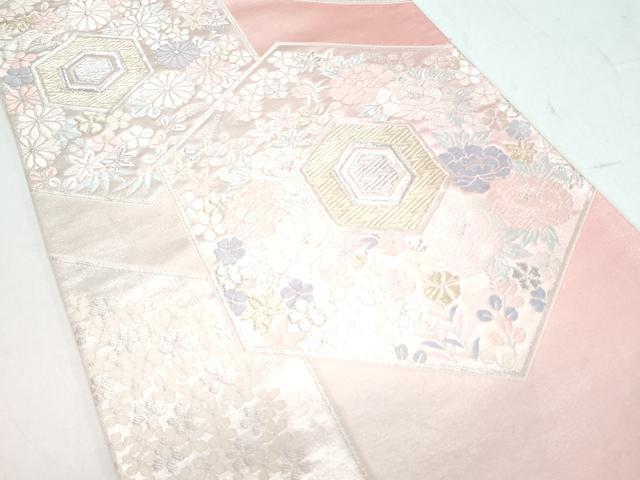 平和屋着物◎六通柄袋帯 唐織 亀甲花文 金銀糸 正絹 逸品 CAAY7487th