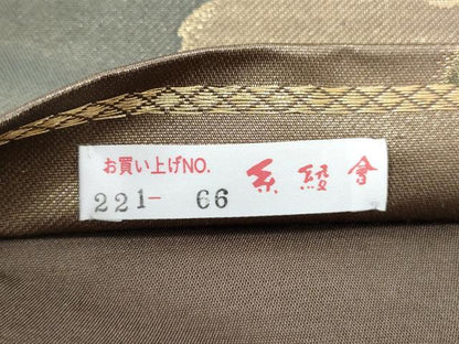 平和屋着物◎六通柄袋帯 名物裂 道長花文 金糸 正絹 逸品 CAAY7494th