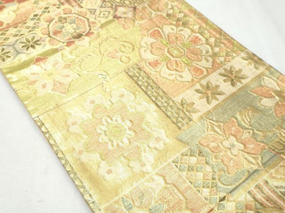 平和屋着物◎佐賀錦　六通柄袋帯　吉祥花文　金糸　正絹　逸品　CAAY7611fb