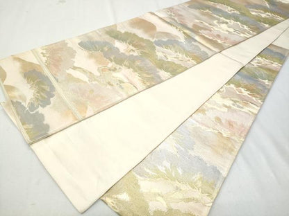 平和屋着物◎六通柄袋帯　松　金銀糸　正絹　逸品　CAAY7617fb