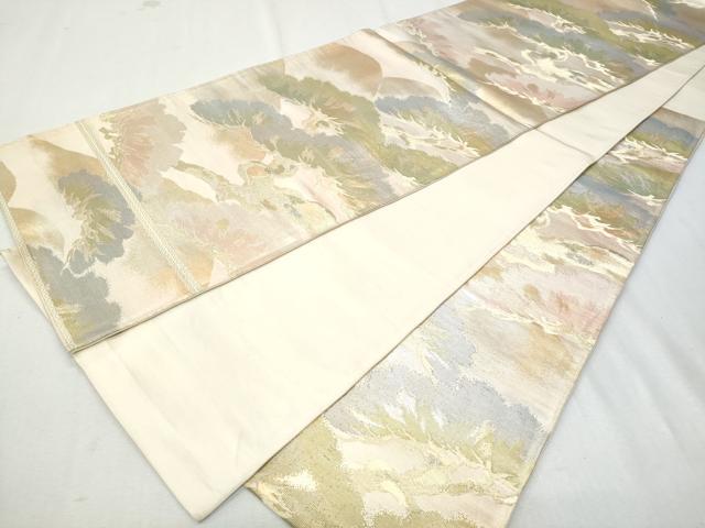 平和屋着物◎六通柄袋帯　松　金銀糸　正絹　逸品　CAAY7617fb