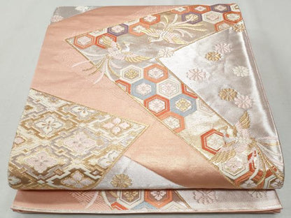 平和屋着物◎六通柄袋帯　唐織　鳳凰吉祥花文　金銀糸　正絹　逸品　CAAY7626fb