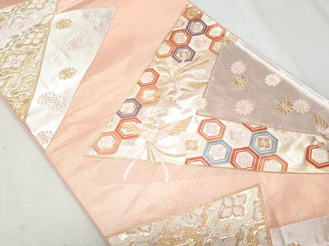 平和屋着物◎六通柄袋帯　唐織　鳳凰吉祥花文　金銀糸　正絹　逸品　CAAY7626fb