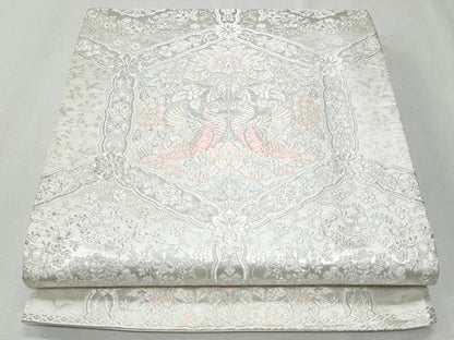 平和屋着物◎六通柄袋帯 唐織 向かい鳥亀甲花文 金銀糸 正絹 逸品 CAAY7630fb