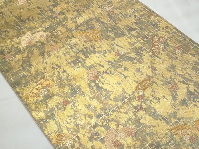 平和屋着物◎西陣　服部織物謹製　六通柄袋帯　唐織　地紙花文　金糸　正絹　逸品　CAAY7740fb