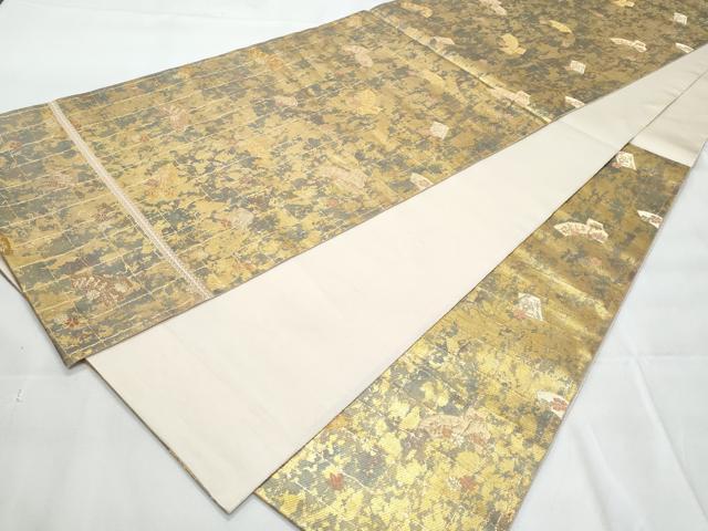 平和屋着物◎西陣　服部織物謹製　六通柄袋帯　唐織　地紙花文　金糸　正絹　逸品　CAAY7740fb