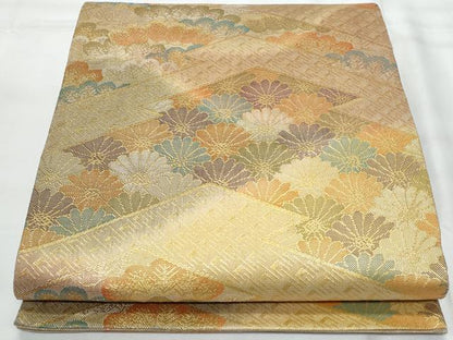 平和屋着物◎七彩佐賀錦　六通柄袋帯　花松文　金銀糸　正絹　逸品　CAAY7741fb