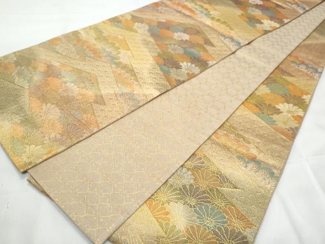 平和屋着物◎七彩佐賀錦　六通柄袋帯　花松文　金銀糸　正絹　逸品　CAAY7741fb
