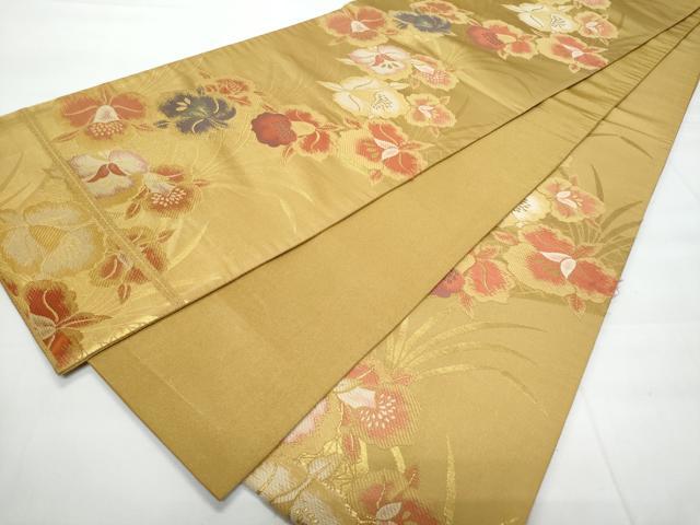 平和屋着物◎六通柄袋帯　唐織　草花文　金糸　正絹　逸品　CAAY7744fb