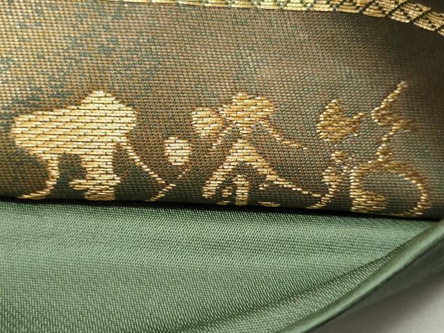 平和屋着物◎六通柄袋帯　霞文　九百錦引箔　本漆箔　正絹　逸品　CAAY7753fb