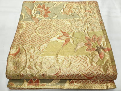 平和屋着物◎佐賀錦　六通柄袋帯　更紗花文　金糸　正絹　逸品　CAAY7766fb