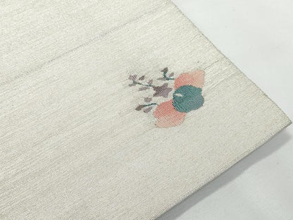 平和屋着物◎全通柄袋帯　ワンポイント　万寿菊　銀糸　正絹　逸品　CAAY7767fb