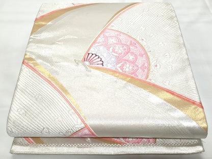 平和屋着物◎六通柄袋帯　唐織　孔雀花文　金銀糸　正絹　逸品　CAAY7772fb