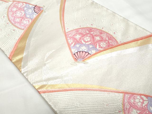 平和屋着物◎六通柄袋帯　唐織　孔雀花文　金銀糸　正絹　逸品　CAAY7772fb