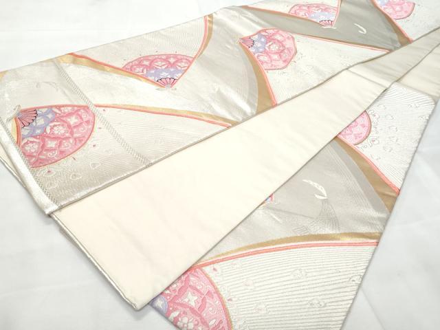 平和屋着物◎六通柄袋帯　唐織　孔雀花文　金銀糸　正絹　逸品　CAAY7772fb
