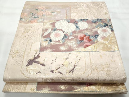 平和屋着物◎六通柄袋帯　唐織　陶彩文様　金糸　正絹　逸品　CAAY7789fb