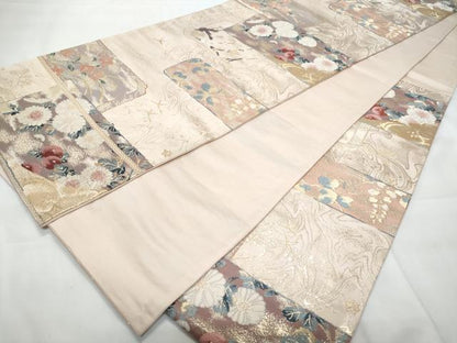 平和屋着物◎六通柄袋帯　唐織　陶彩文様　金糸　正絹　逸品　CAAY7789fb