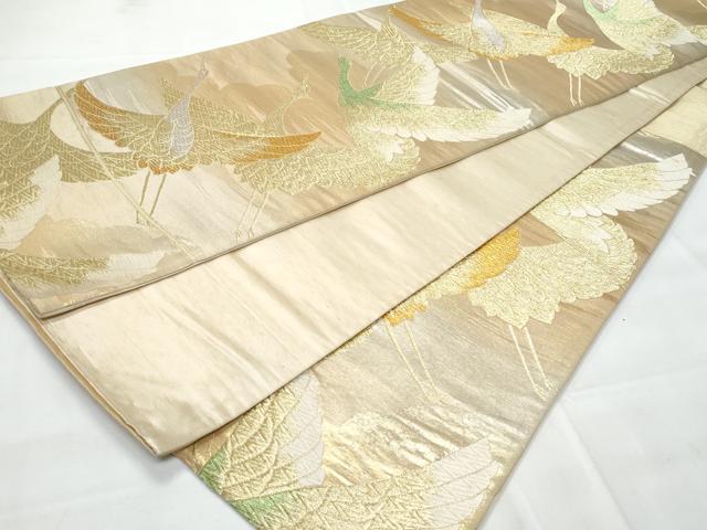 平和屋着物◎六通柄袋帯　飛鶴文　金銀糸　正絹　逸品　CAAY7791fb