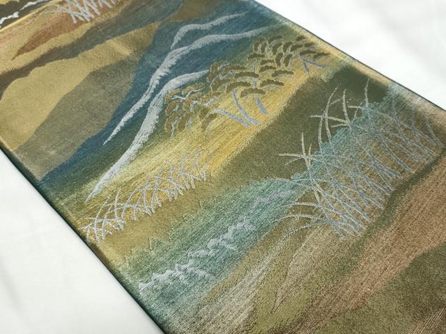 平和屋着物◎六通柄袋帯　遠山松文　金銀糸　正絹　逸品　CAAY7794fb