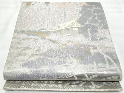 平和屋着物◎六通柄袋帯　唐織　花背の里　二重箔錦　金銀糸　正絹　逸品　CAAY7797fb
