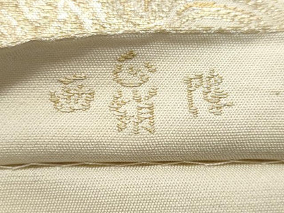 平和屋着物◎西陣　六通柄袋帯　エ霞立波松文　金銀糸　証紙付き　正絹　逸品　CAAY7801fb