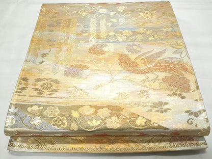平和屋着物◎六通柄袋帯　鳳凰花文　金銀糸　正絹　逸品　CAAY7802fb