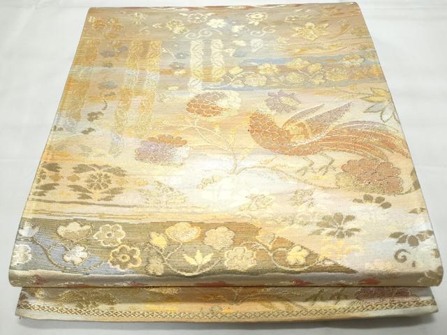 平和屋着物◎六通柄袋帯　鳳凰花文　金銀糸　正絹　逸品　CAAY7802fb