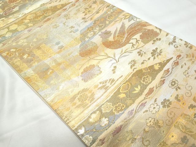 平和屋着物◎六通柄袋帯　鳳凰花文　金銀糸　正絹　逸品　CAAY7802fb