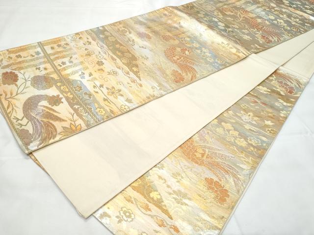 平和屋着物◎六通柄袋帯　鳳凰花文　金銀糸　正絹　逸品　CAAY7802fb