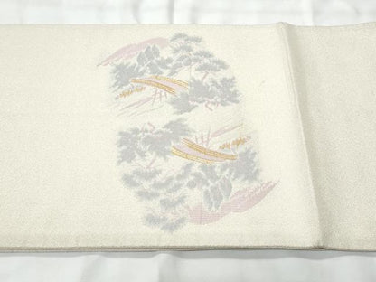 平和屋着物◎太鼓柄袋帯　綴れ　遠山風景樹林文　金銀糸　正絹　逸品　CAAY7861fb