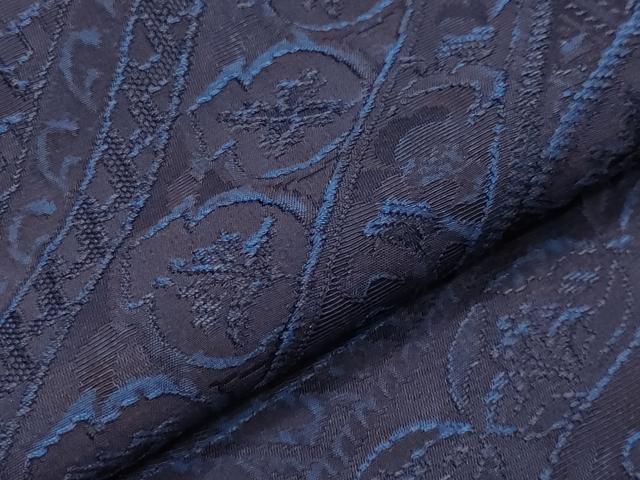 平和屋着物●上質な小紋 地紋起こし 本藍 更紗花唐草文 正絹 逸品 CAAY8037gh