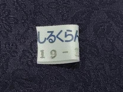平和屋着物●上質な小紋 地紋起こし 本藍 更紗花唐草文 正絹 逸品 CAAY8037gh