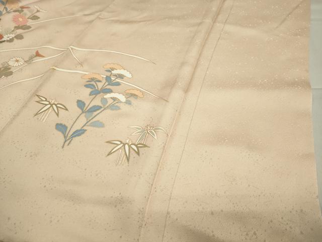 平和屋着物●訪問着　草花文　暈し染め　金彩　正絹　逸品　CAAY8039gh