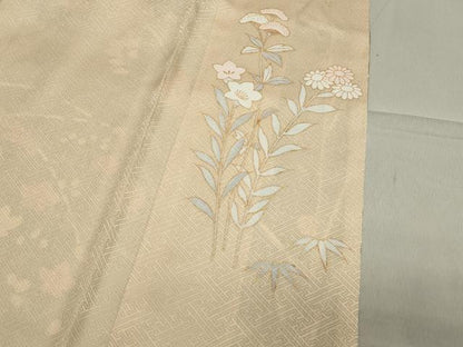 平和屋着物●訪問着　草花文　暈し染め　金彩　正絹　逸品　CAAY8039gh