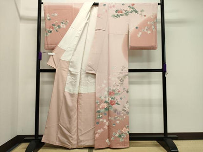 平和屋着物●訪問着　友禅　作家物　枝花文　暈し染め　正絹　逸品　CAAY8059gh