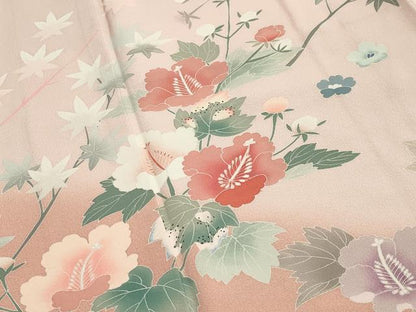 平和屋着物●訪問着　友禅　作家物　枝花文　暈し染め　正絹　逸品　CAAY8059gh