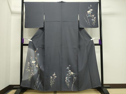 平和屋着物●訪問着 友禅 枝花文 暈し染め 正絹 逸品 未使用 CAAY8063gh