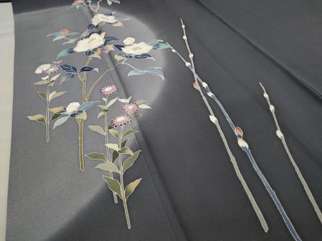 平和屋着物●訪問着 友禅 枝花文 暈し染め 正絹 逸品 未使用 CAAY8063gh