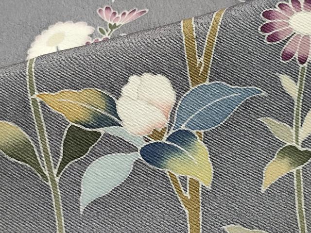 平和屋着物●訪問着 友禅 枝花文 暈し染め 正絹 逸品 未使用 CAAY8063gh