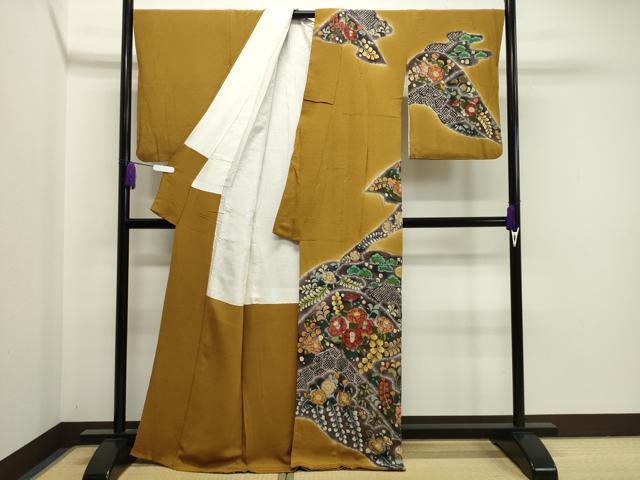 平和屋着物●訪問着　作家物　辻が花　暈し染め　鬼しぼ縮緬　ロング丈　正絹　逸品　CAAY8068gh