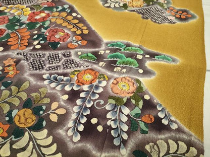 平和屋着物●訪問着　作家物　辻が花　暈し染め　鬼しぼ縮緬　ロング丈　正絹　逸品　CAAY8068gh