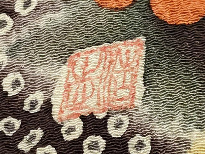 平和屋着物●訪問着　作家物　辻が花　暈し染め　鬼しぼ縮緬　ロング丈　正絹　逸品　CAAY8068gh