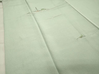 平和屋着物●色留訪問着　総刺繍　草木舟文　金銀糸　正絹　逸品　CAAY8071gh
