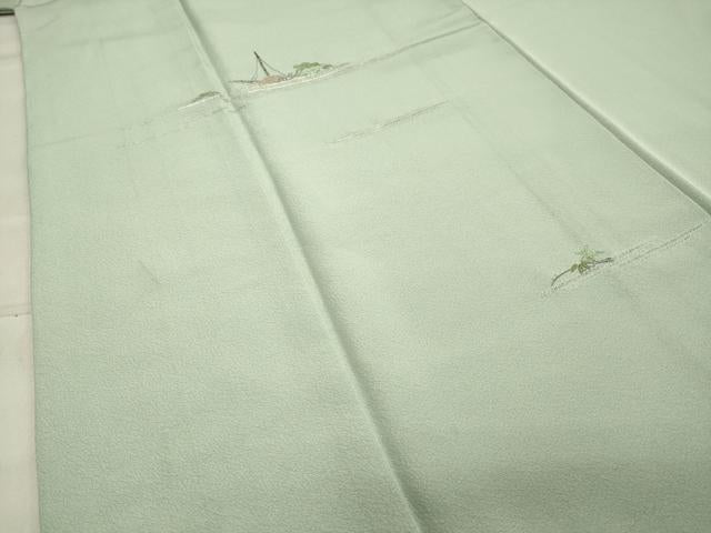 平和屋着物●色留訪問着　総刺繍　草木舟文　金銀糸　正絹　逸品　CAAY8071gh